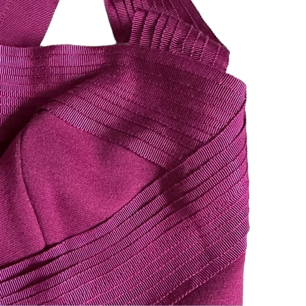 Robert Rodriguez Raspberry Pink Bandage Pleated Bodycon Sheath Dress 2 Cocktail